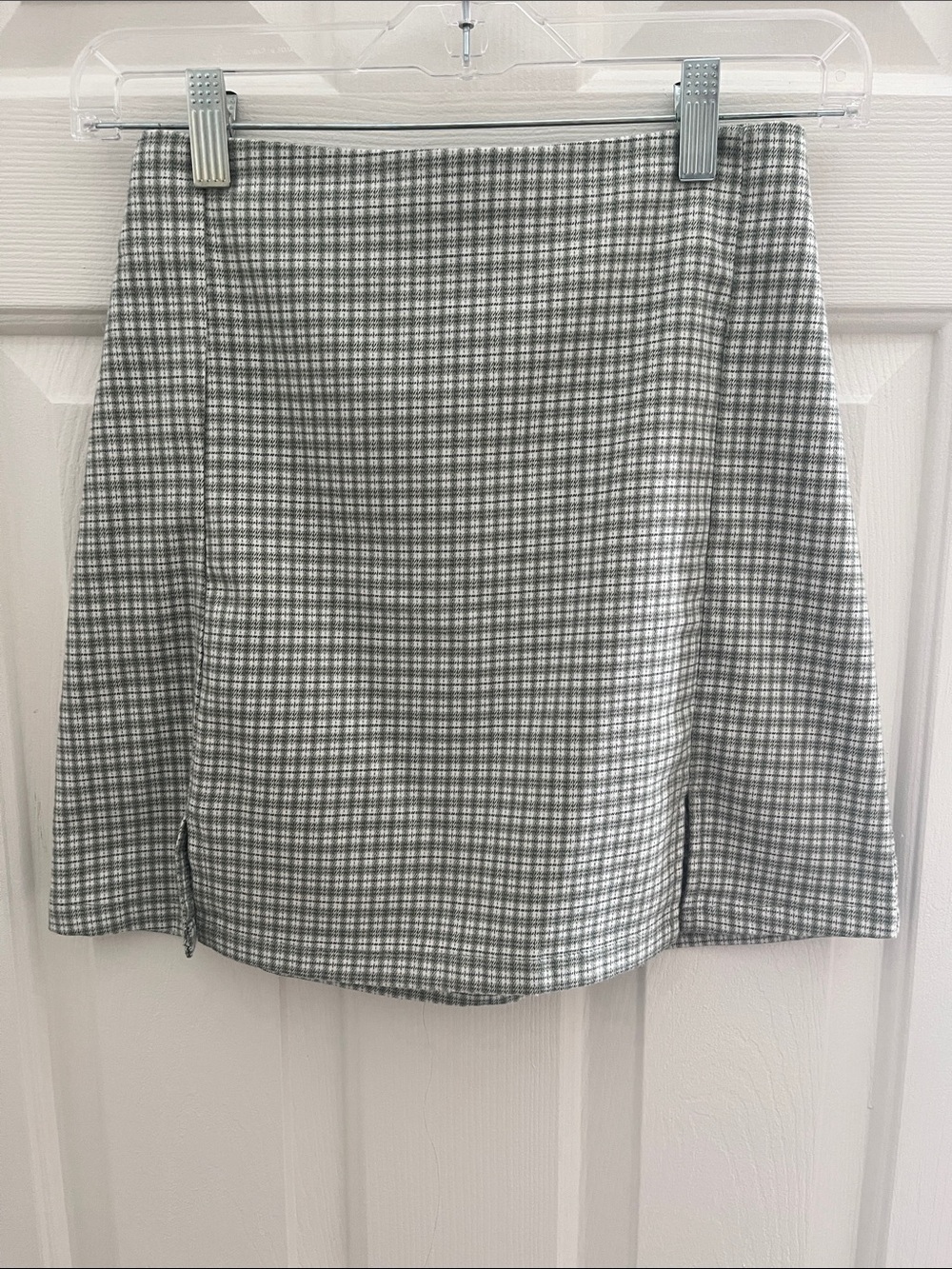 Classic Gray Plaid Mini Skirt